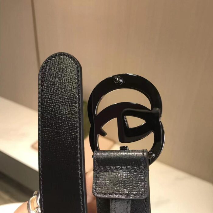 Gucci GG Marmont Thin Belt Black Leather 414516 18YXV 1000 - Image 4