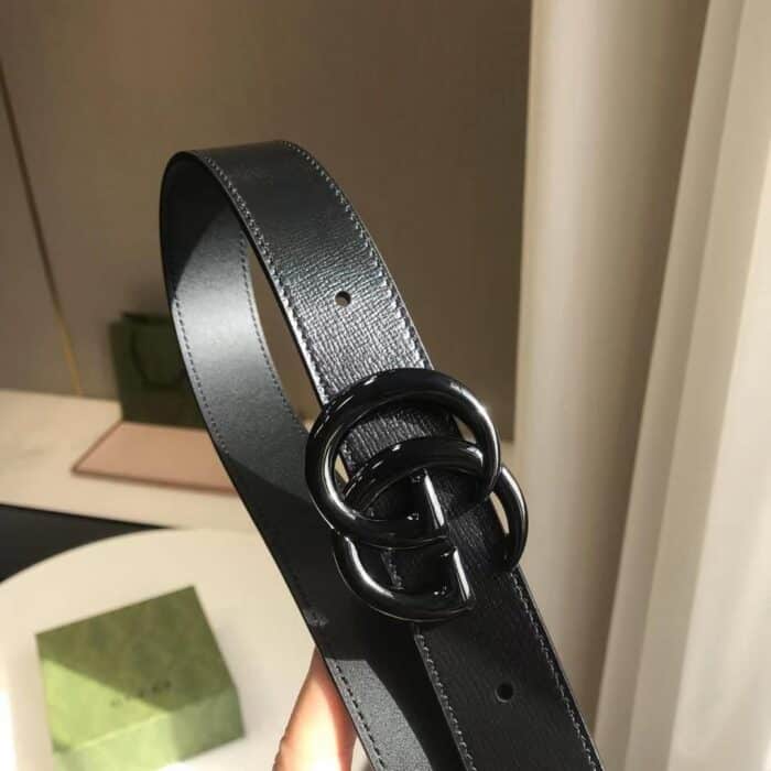 Gucci GG Marmont Thin Belt Black Leather 414516 18YXV 1000 - Image 3