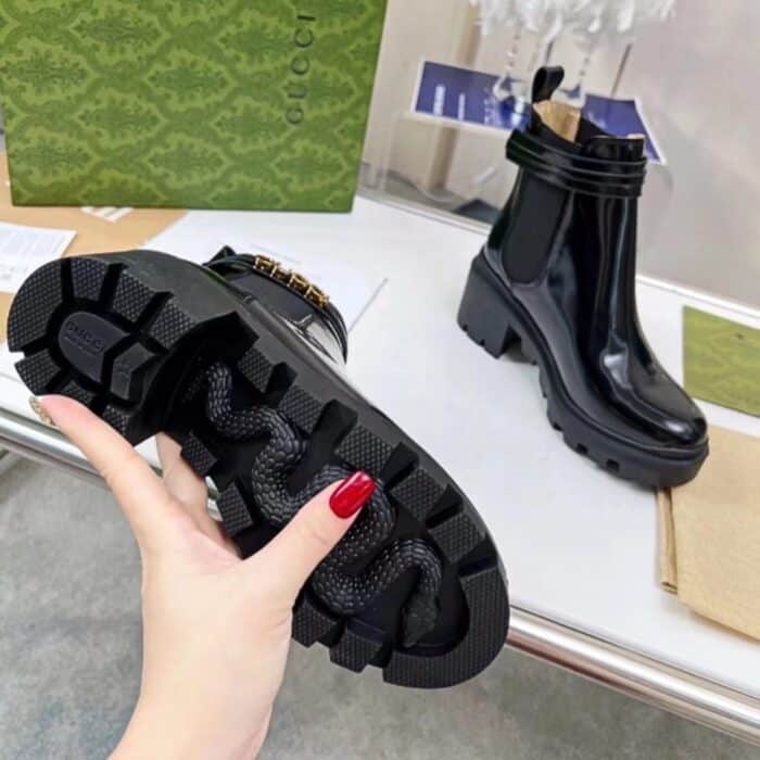 Gucci Trip Heeled Boots 730064 AABK6 1000 - Image 4