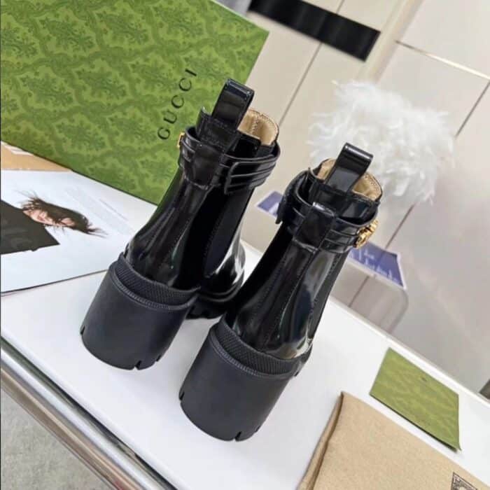 Gucci Trip Heeled Boots 730064 AABK6 1000 - Image 6
