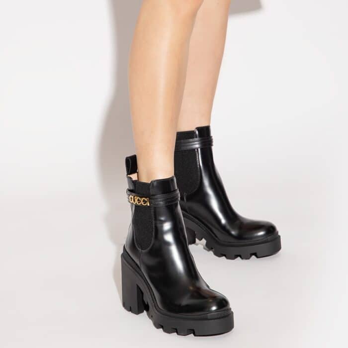 Gucci Trip Heeled Boots 730064 AABK6 1000 - Image 8