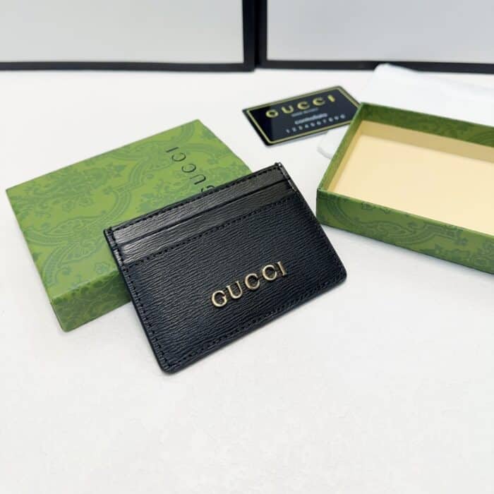 Gucci Card Case With Gucci Script 10cm - Image 4