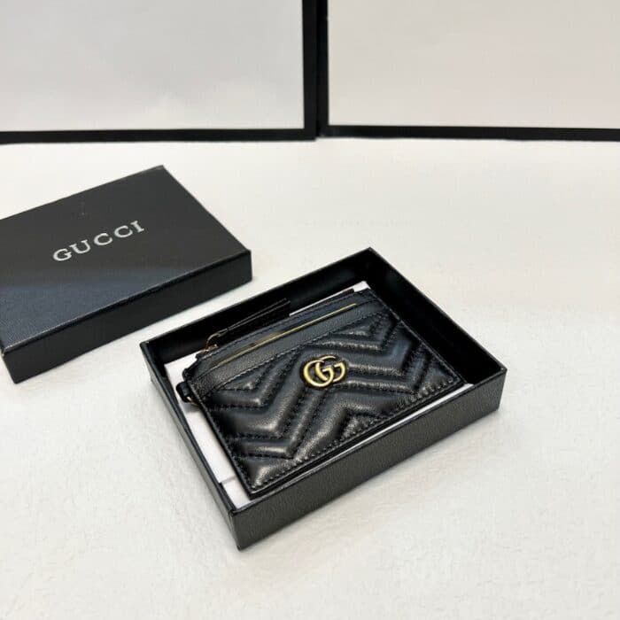Gucci GG Marmont Card Holders Black 10cm - Image 2