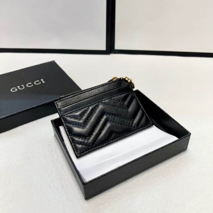 Gucci GG Marmont Card Holders Black 10cm - Image 4