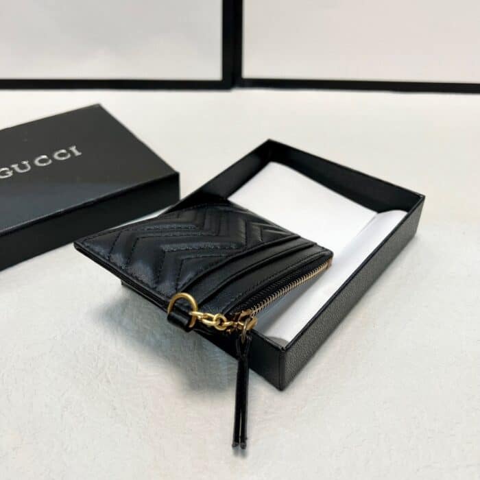 Gucci GG Marmont Card Holders Black 10cm - Image 5
