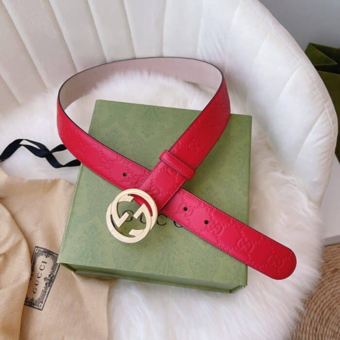 Gucci Interlocking G Belt Monogram Red - Image 4