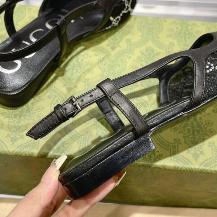 Gucci Demi Crystal GG Slingback Ballerina Flats - Image 7