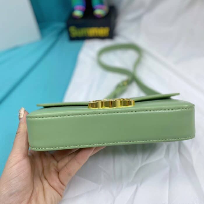 Celine Triomphe Shoulder Bag In Green 20cm 194143BF4 31LA - Image 7