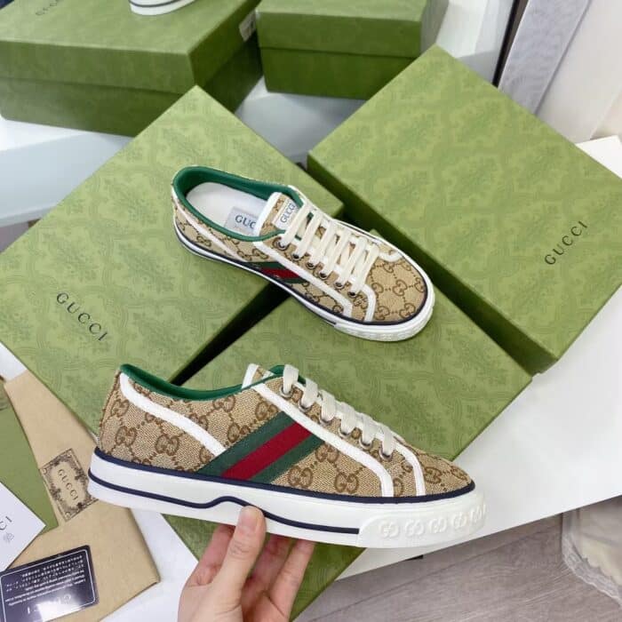 Gucci Tennis 1977 Sneaker Beige Abony 606111 HVK20 9766 - Image 4