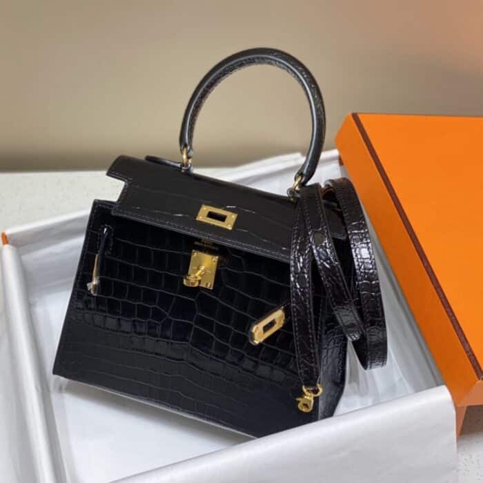 Hermes Mini Kelly K20 Gold Toned Hardware Black 20cm - Image 7