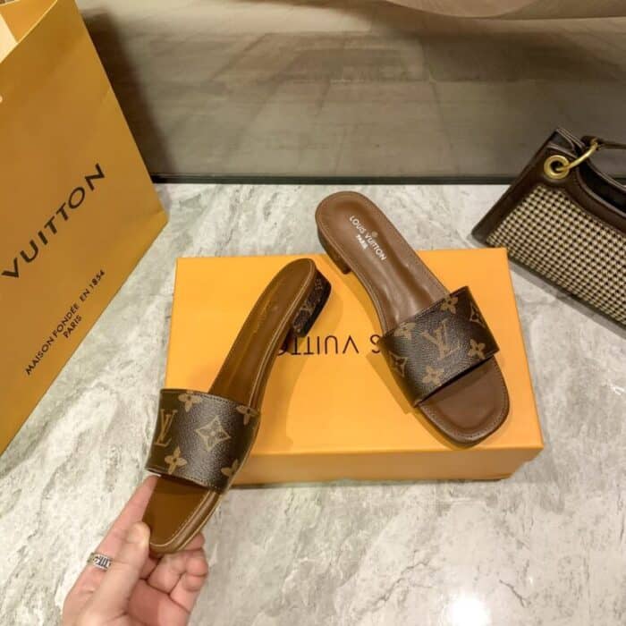 Louis Vuitton Lock It Flat Mule Monogram Brown - Image 4