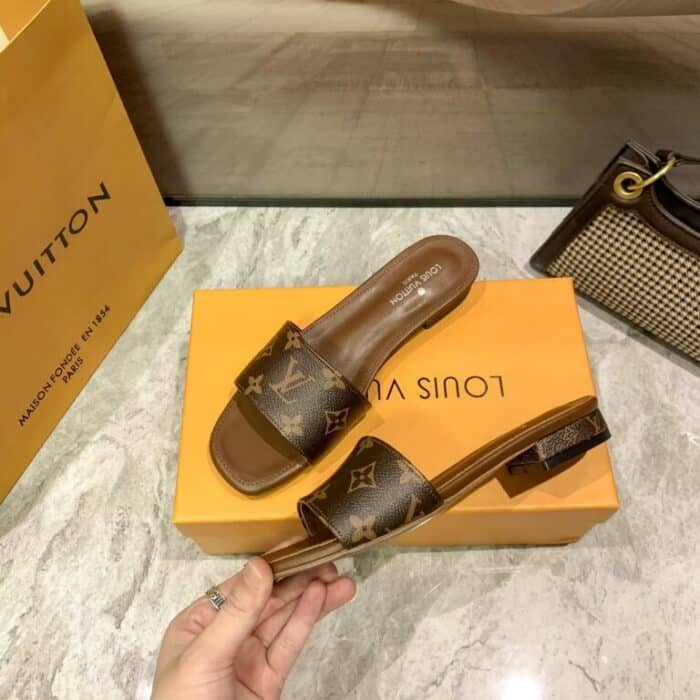 Louis Vuitton Lock It Flat Mule Monogram Brown - Image 3
