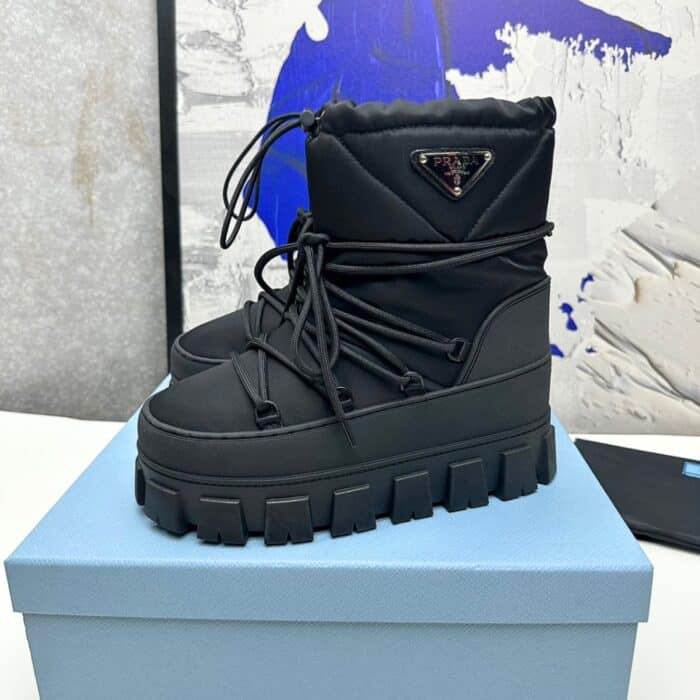 Prada Re-Nylon Gabardine Après-ski Boots 1U007N3LFVF0002FG040 - Image 2