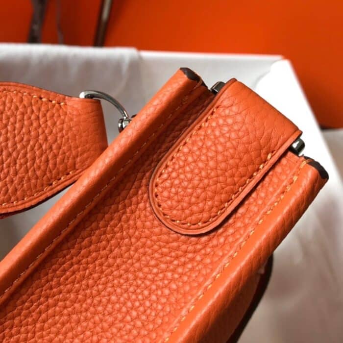 Hermes Clemence Evelyne Pm Orange Feu 29cm - Image 6