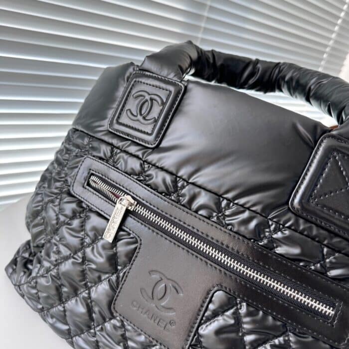 Chanel Nylon Coco Cocoon Tote Bag Black 35cm - Image 10