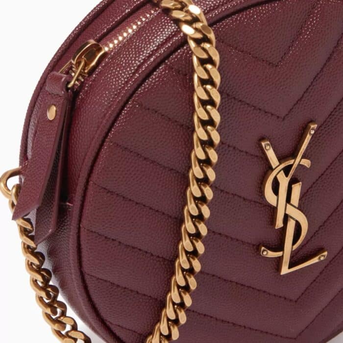 Saint Laurent Vinyle Round Camera Bag In Red 18cm - Image 4