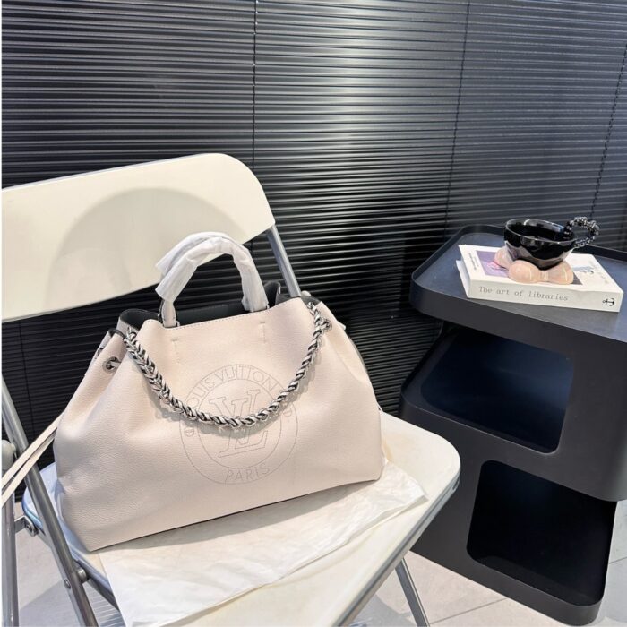 Louis Vuitton Bella Tote Bag Mahina In White And Blue 32cm M11733 - Image 2