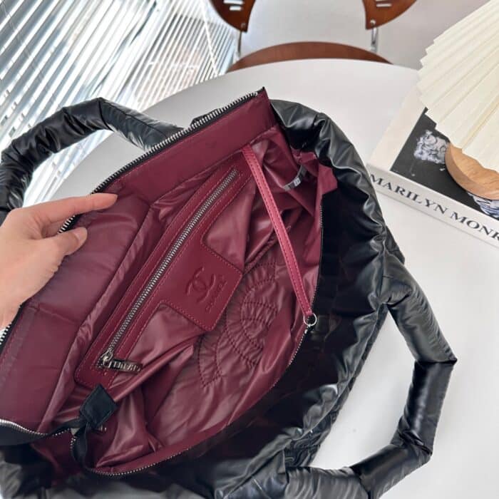 Chanel Nylon Coco Cocoon Tote Bag Black 35cm - Image 9
