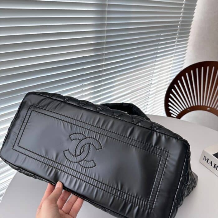 Chanel Nylon Coco Cocoon Tote Bag Black 35cm - Image 7