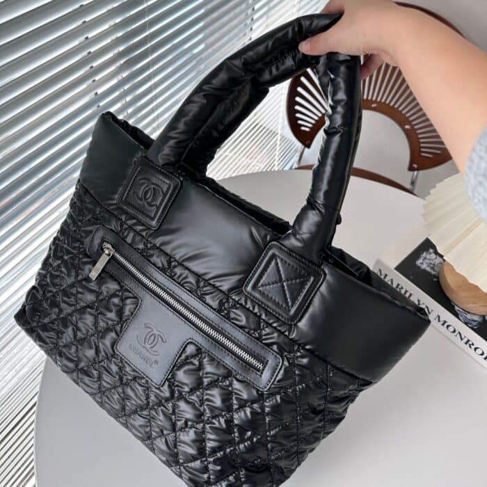 Chanel Nylon Coco Cocoon Tote Bag Black 35cm - Image 5