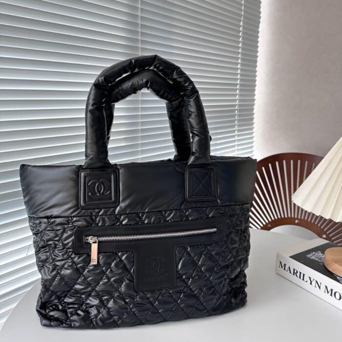 Chanel Nylon Coco Cocoon Tote Bag Black 35cm - Image 3