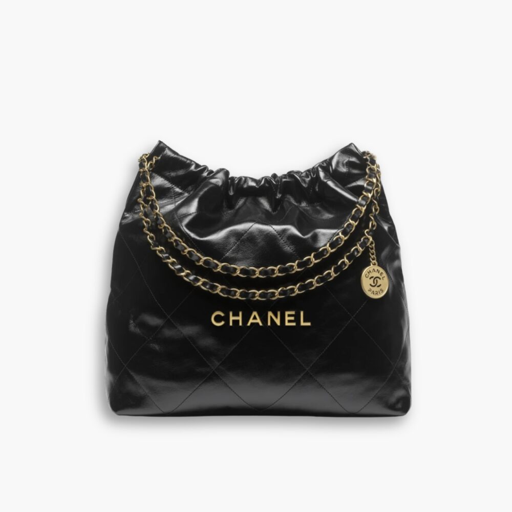 Chanel 22 Handbag Black With Gold Tone Metal 39Cm AS3261 B19059 94305