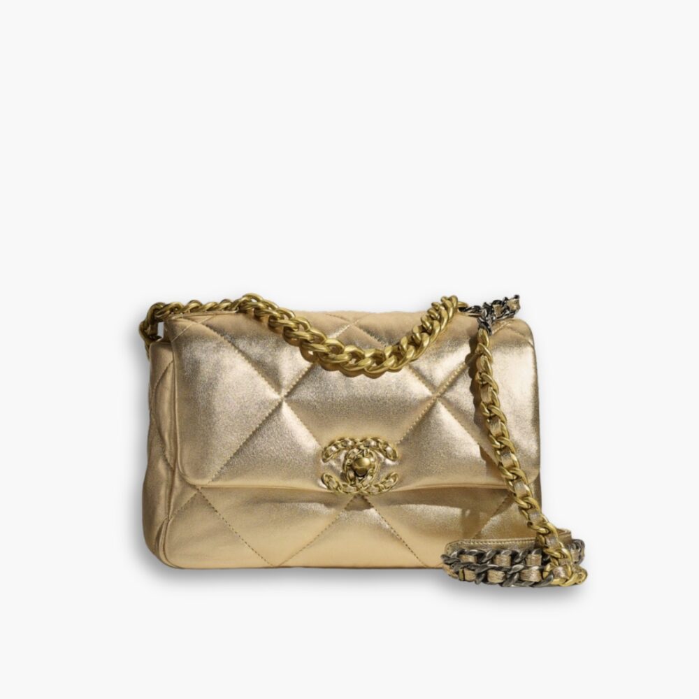 Chanel 19 Flap Bag In Gold 25cm