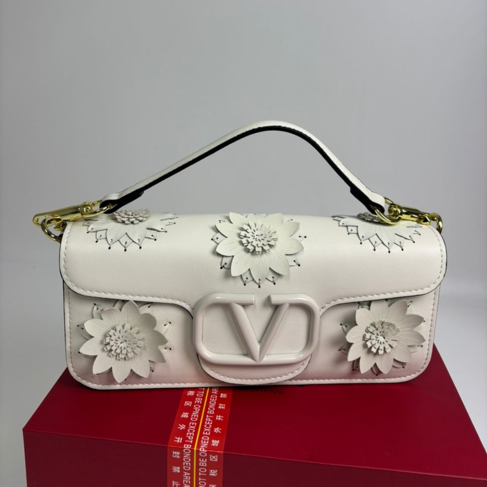 Alternative view of Valentino Garavani Loco Flower Shoulder Bag White 26cm