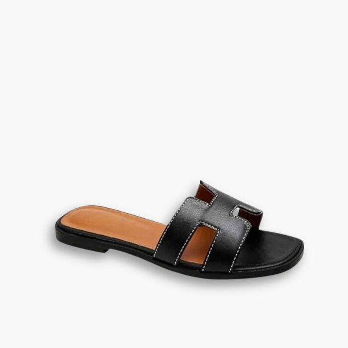 Hermes Slippers Flat Oran Black H021056Z