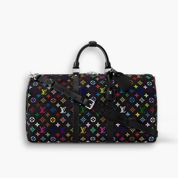 Louis Vuitton X Takashi Murakami  Keepall Bandoulière Black Multicolored 45cm M13745