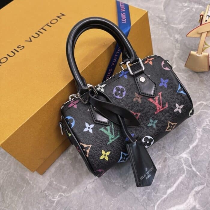 Louis Vuitton X Takashi Murakami Nano Speedy Black Multicolored 16cm M13406 - Image 2