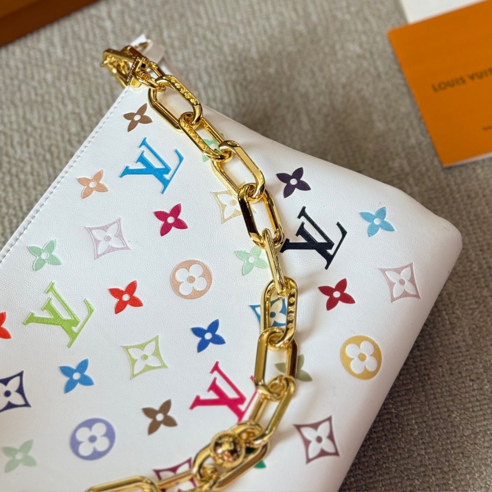 Louis Vuitton X Takashi Murakami Coussin PM White Multicolored 28cm M13232 photo review