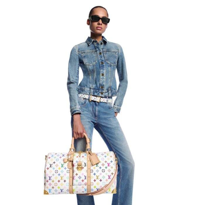 Louis Vuitton X Takashi Murakami Keepall Bandouliere White Multicolored 45cm M13742 - Image 8