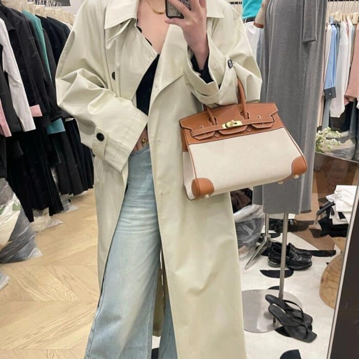 Hermes Birkin 25 Toile H Brown 25cm - Image 3