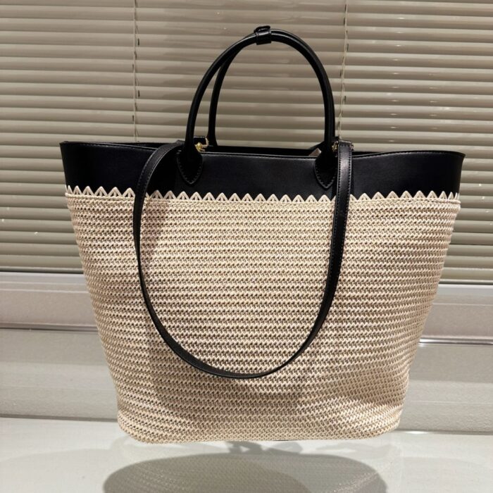 Prada Crochet Tote Bag Tan And Black 33cm 1BG499 2M2Q F0I55 V GOO - Image 8