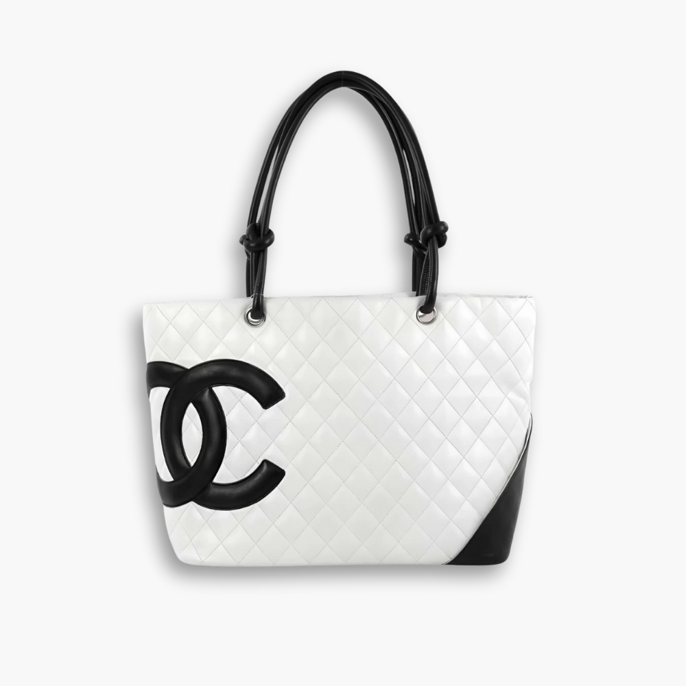 Chanel Large Cambon Tote Bag Black White 41cm