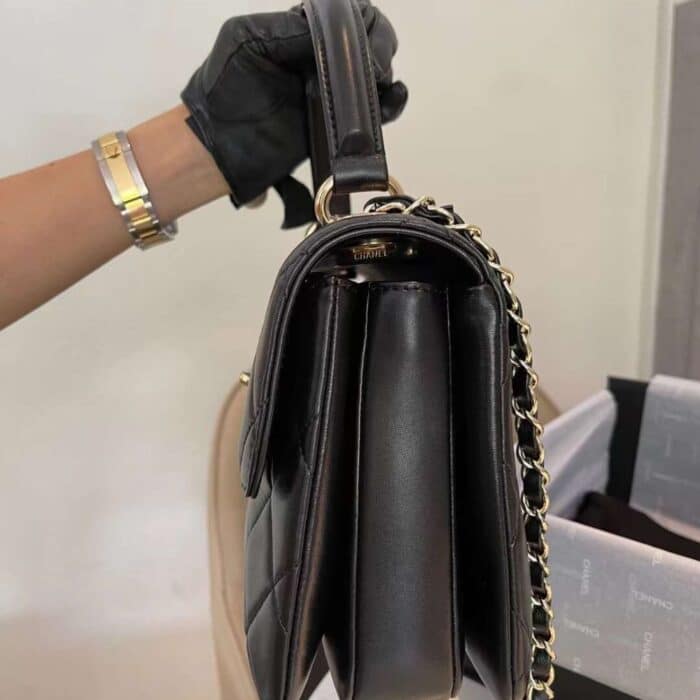 Chanel CC Trendy Leather Bag Black 25cm - Image 5