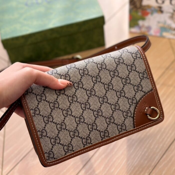 Gucci GG Emblem Super Mini Shoulder Bag Brown 20cm 820688 FAD6L 9758 - Image 2