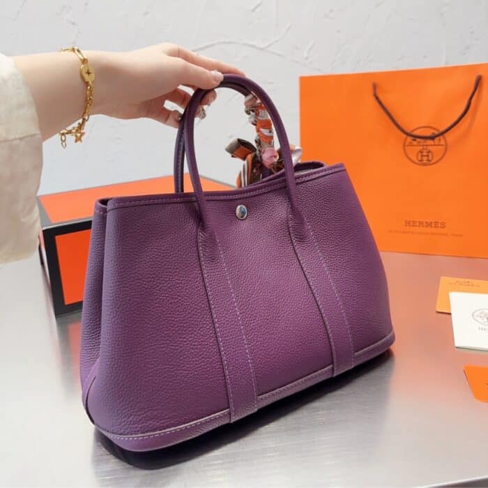 Hermes Garden Party 30 Bag Purple 30cm - Image 2