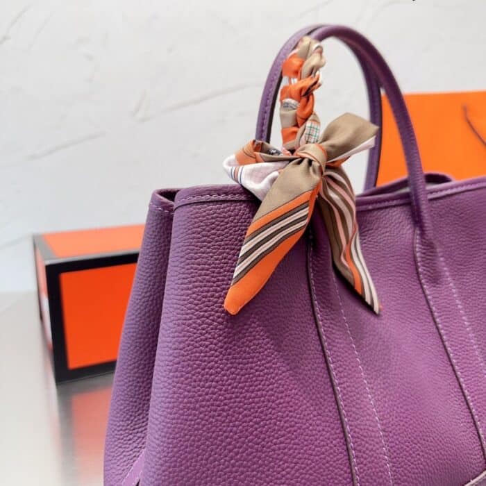 Hermes Garden Party 30 Bag Purple 30cm - Image 3