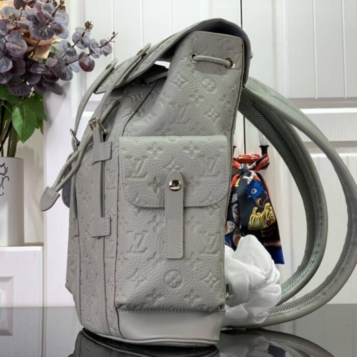Louis Vuitton Christopher Backpack Khaki Grey 48cm M23146 - Image 3