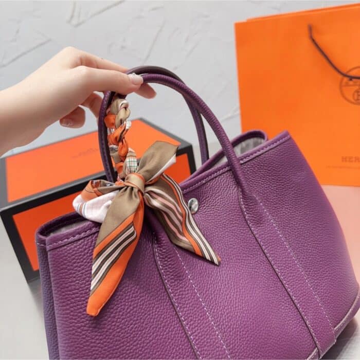 Hermes Garden Party 30 Bag Purple 30cm - Image 5