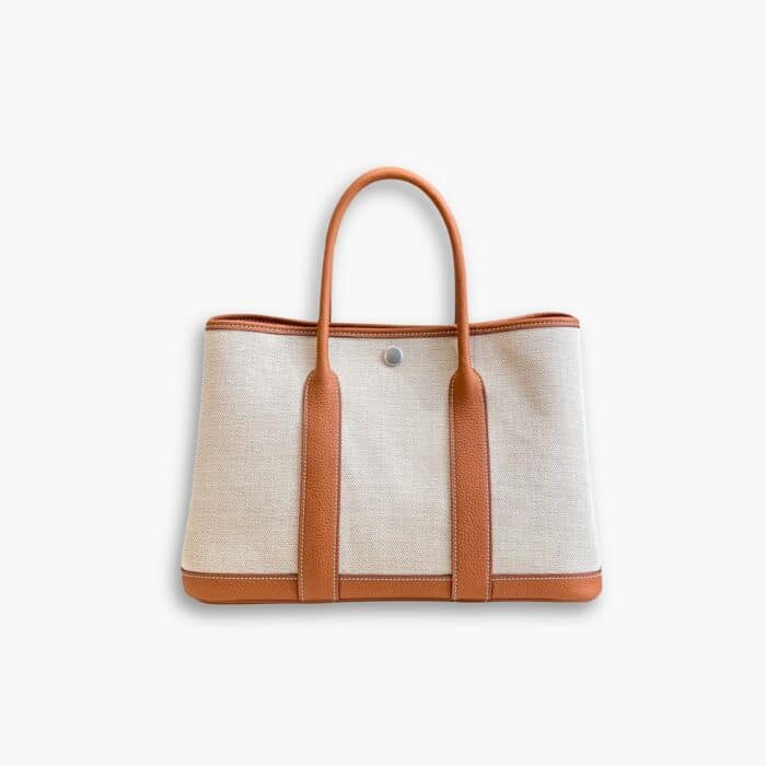 Hermes Garden Party 30 Handbag Canvas Orange 30cm