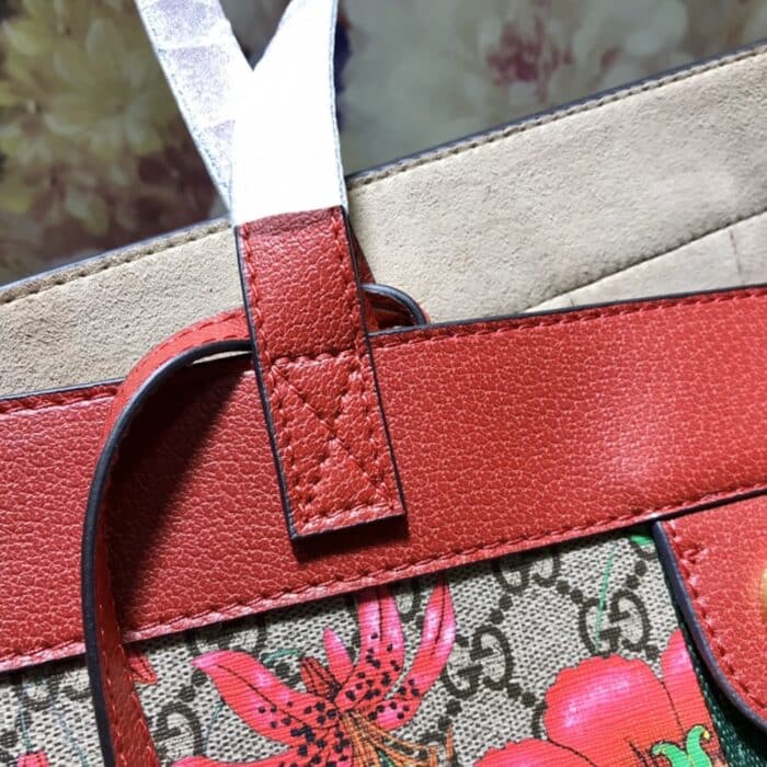 Gucci Ophidia GG Flora Medium Tote In Red 44cm - Image 3