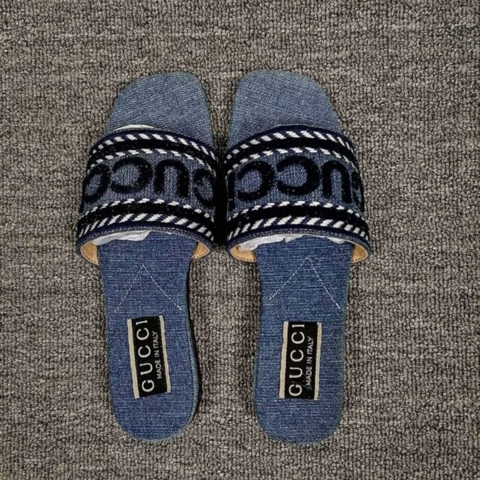 Gucci Women’s Slide Blue Denim 771589 FACK3 4609 - Image 2