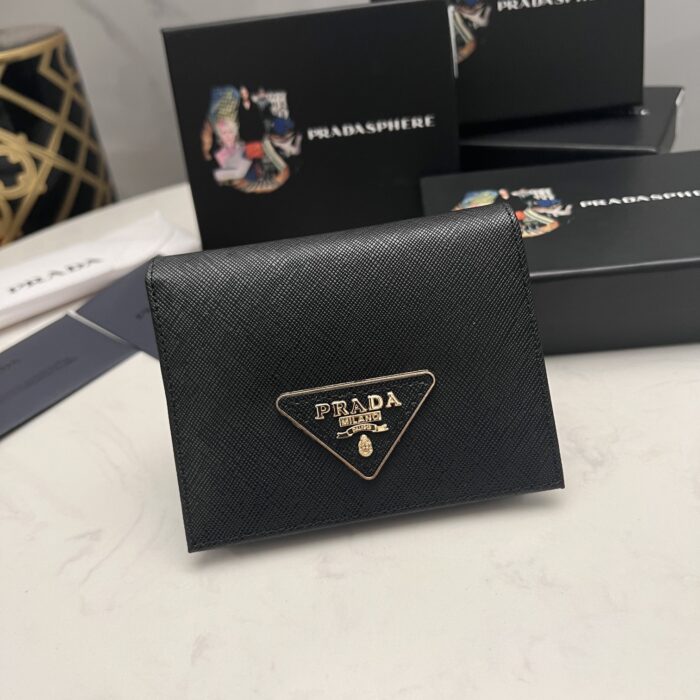 Prada Small Saffiano Leather Wallet Black 10cm 1MV021 QHH F0002 - Image 6