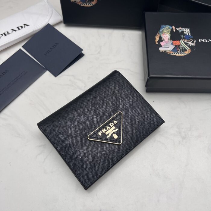 Prada Small Saffiano Leather Wallet Black 10cm 1MV021 QHH F0002 - Image 2