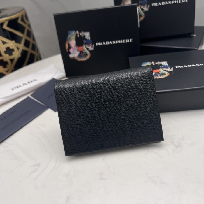 Prada Small Saffiano Leather Wallet Black 10cm 1MV021 QHH F0002 - Image 4