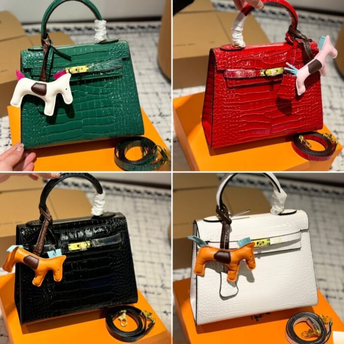 Hermès Kelly 25 Alligator Red 25cm - Image 3