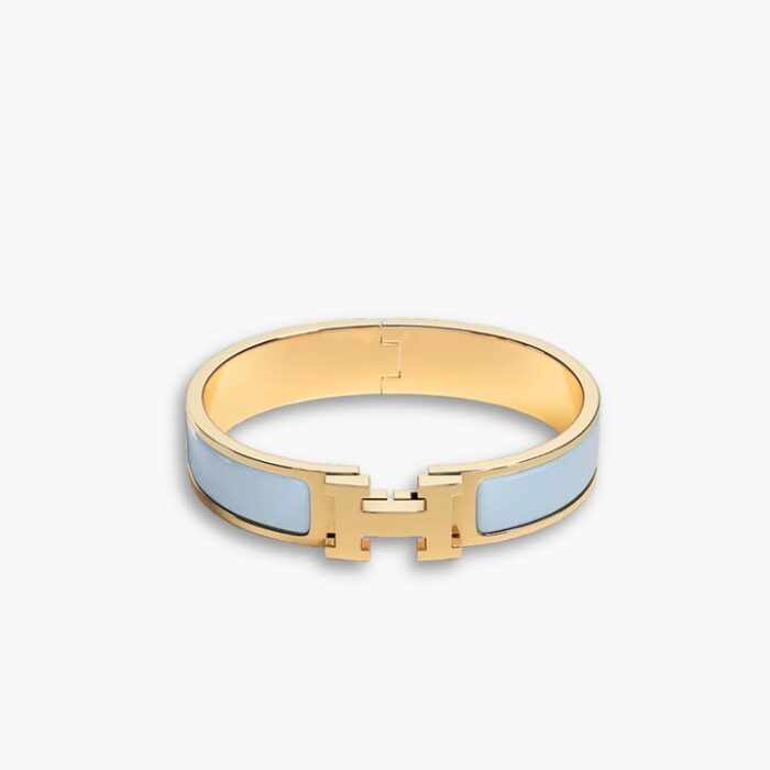 Hermes Clic Clac H Bracelet Gold In Light BlueH